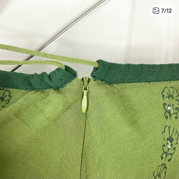 Soft Surroundings Olive Embroidered A-Line Skirt - Picture 5 of 12